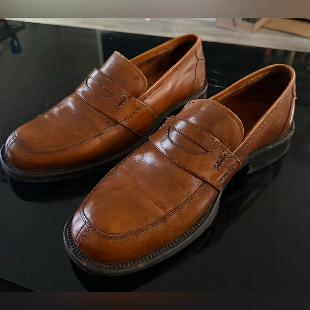 Johnson & Murphy E-Collection Mens Brown Loafers Shoes Sz. 10.5 Made In Italy - Picture 1 of 7